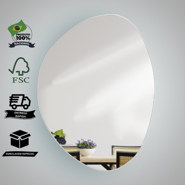 Espelho Multiuso Lapidado Fita Dupla Face 3m 41x26 Cm Organic