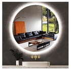 Espelho Multiuso Lapidado Redondo 70cm Com Led frio