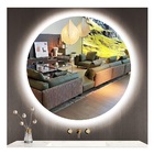 Espelho Multiuso Lapidado Redondo 70cm Com Led frio