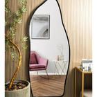 Espelho Orgânico 100x40cm Moldura Abs Preto