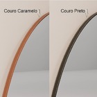 Espelho Orgânico 110x50cm Moldura Couro Preto Corpo Inteiro Q