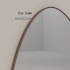 Espelho Orgânico 115cm X 40cm E22 Moldura Couro Café Luxo Lan