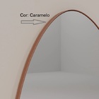 Espelho Orgânico 115cm X 40cm E22 Moldura Couro Caramelo Luxo