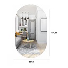 Espelho Orgânico 115cm X 55cm E07 Moldura Couro Preto Luxo La