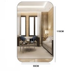 Espelho Orgânico 115cm X 55cm E09 Moldura Couro Caramelo Luxo