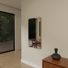 Espelho Orgânico 115cm X 55cm E09 Moldura Couro Caramelo Luxo