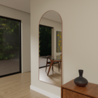 Espelho Orgânico 115cm X 60cm E13 Moldura Couro Caramelo Luxo