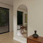 Espelho Orgânico 115cm X 60cm E13 Moldura Couro Preto