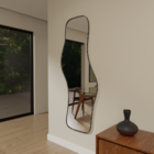 Espelho Orgânico 115cm X 60cm E21 Moldura Couro Preto