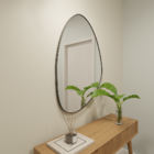 Espelho Orgânico 115cm X 70cm E02 Moldura Couro Preto