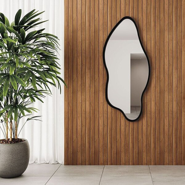 Espelho Orgânico 135x63,5cm Moldura Mdf Mana Euronobre Preto