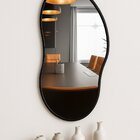 Espelho Orgânico 60cm X 40cm Moldura Em Couro Ecológico Cloud