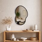 Espelho Orgânico 60cm X 40cm Moldura Em Couro Ecológico Cloud