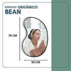 Espelho Orgânico 70cm X 50cm Bean Moldura Em Couro Ecológico