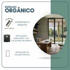 Espelho Orgânico 70cm X 58cm Com Suporte Fixação Cinza