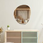 Espelho Orgânico 70cm X 58cm Com Suporte Fixação Cinza