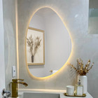 Espelho Orgânico Com Led À Pilha Ou Fonte Decorativo - Frio A