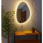 Espelho Orgânico Com Led À Pilha Ou Fonte Decorativo - Frio A