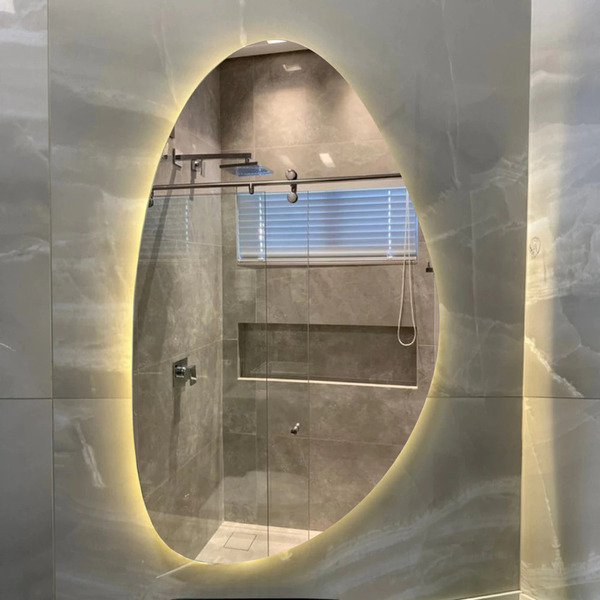 Espelho Orgânico Com Led À Pilha Ou Fonte Decorativo - Frio A