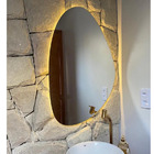 Espelho Orgânico Com Led À Pilha Ou Fonte Decorativo - Quente