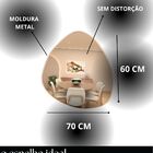 Espelho Orgânico Com Moldura Em Metal Quarto Sala Hall 70x60