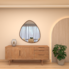 Espelho Orgânico Com Moldura Em Metal Quarto Sala Hall 70x60