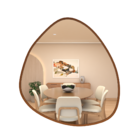 Espelho Orgânico com Moldura em Metal Quarto Sala Hall 90x80c