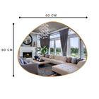 Espelho Orgânico com Moldura em Metal Quarto Sala Hall 90x80c