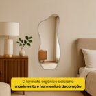 Espelho Orgânico Decorativo 95x40 Design Sofisticado Para Sal