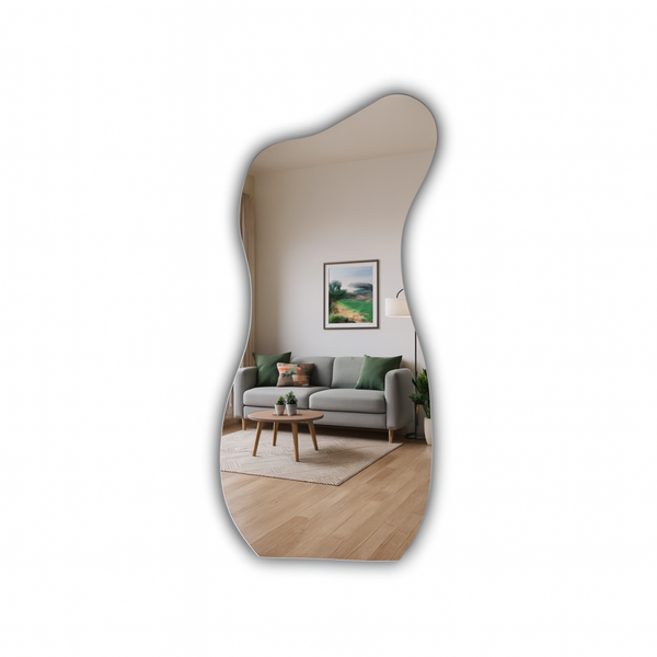 Espelho Orgânico Decorativo 95x40 Design Sofisticado Para Sal