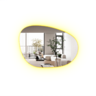 Espelho Orgânico Decorativo Com Led 98x64cm Grande Branco Que