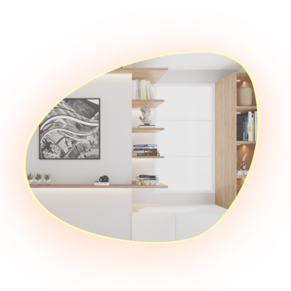 Espelho Orgânico Decorativo Com Led Horizontal 80x60cm Com Fo