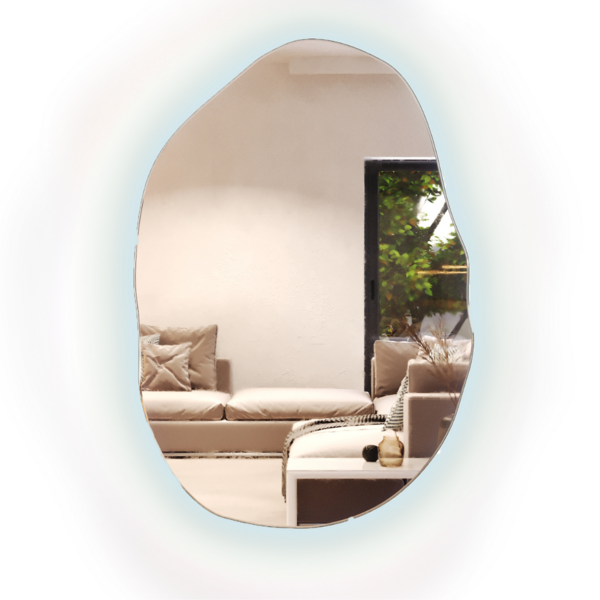 Espelho Orgânico Decorativo Grande Com Led Lapidado 100x70cm