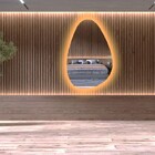 Espelho Orgânico Decorativo Iluminado Com Led Quente 45x80cm