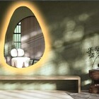 Espelho Orgânico Decorativo Iluminado Com Led Quente 45x80cm