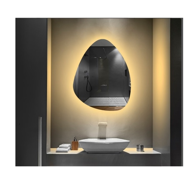 Espelho Orgânico Decorativo Iluminado Com Led Quente 80x90cm