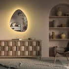 Espelho Orgânico Decorativo Iluminado Com Led Quente 80x90cm