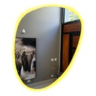 Espelho Orgânico Grande 70cm Decorativo C/ Led Branco Quente