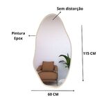 Espelho Orgânico Grande Com Moldura Metal Decorativo 115x60cm