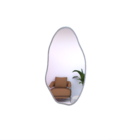 Espelho Orgânico Grande Com Moldura Metal Decorativo 115x60cm