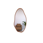 Espelho Orgânico Grande Com Moldura Metal Decorativo 115x60cm