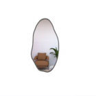 Espelho Orgânico Grande Com Moldura Metal Decorativo 115x60cm