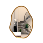 Espelho Orgânico Grande Com Moldura Metal Decorativo 70x50cm