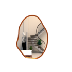 Espelho Orgânico Grande Com Moldura Metal Decorativo 90x60cm