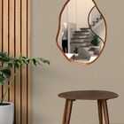 Espelho Orgânico Grande Com Moldura Metal Decorativo 90x60cm