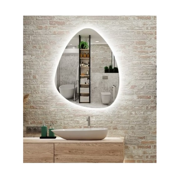 Espelho Orgânico Iluminado Com Led Frio 55x77cm Touch