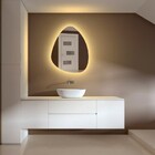 Espelho Orgânico Iluminado Com Led Quente 55x77cm Touch