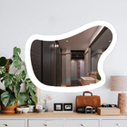 Espelho Orgânico Led Jateado 80cm Luxo Tecla Touch