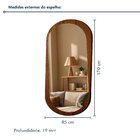 Espelho Orgânico Moldura Mdf 170x85 Sereno Castanho/espelhado