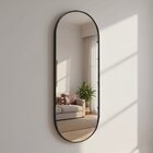 Espelho Oval 150x50cm Moldura Em Couro Yescasa